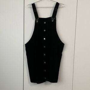 Celebrity Pink Black Corduroy Overall Dress